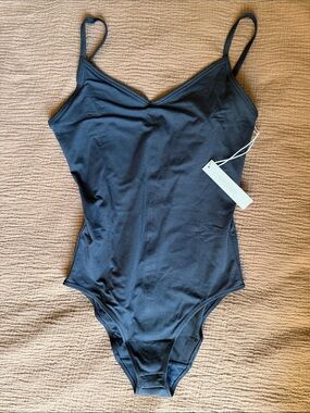 NWT Everlane Black V-Neck One-Piece Bodysuit - XS
